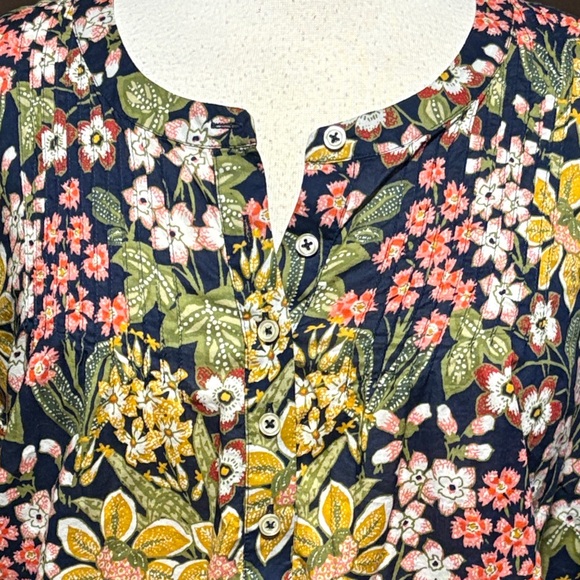 Talbots Floral Blouse - Black, Yellow, Pink - Picture 3 of 10